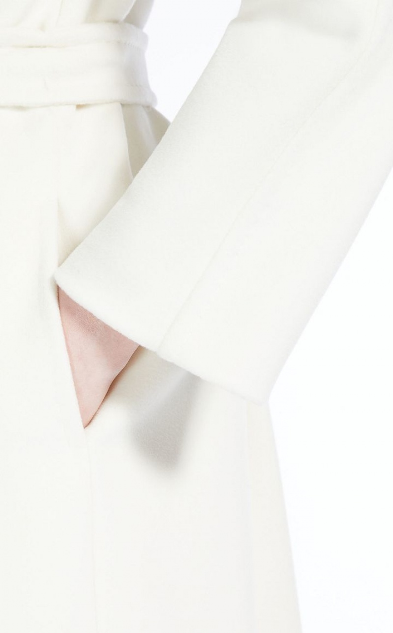 WHITE MaxMara Cashmere And Wool Robe Coats | MMR593879