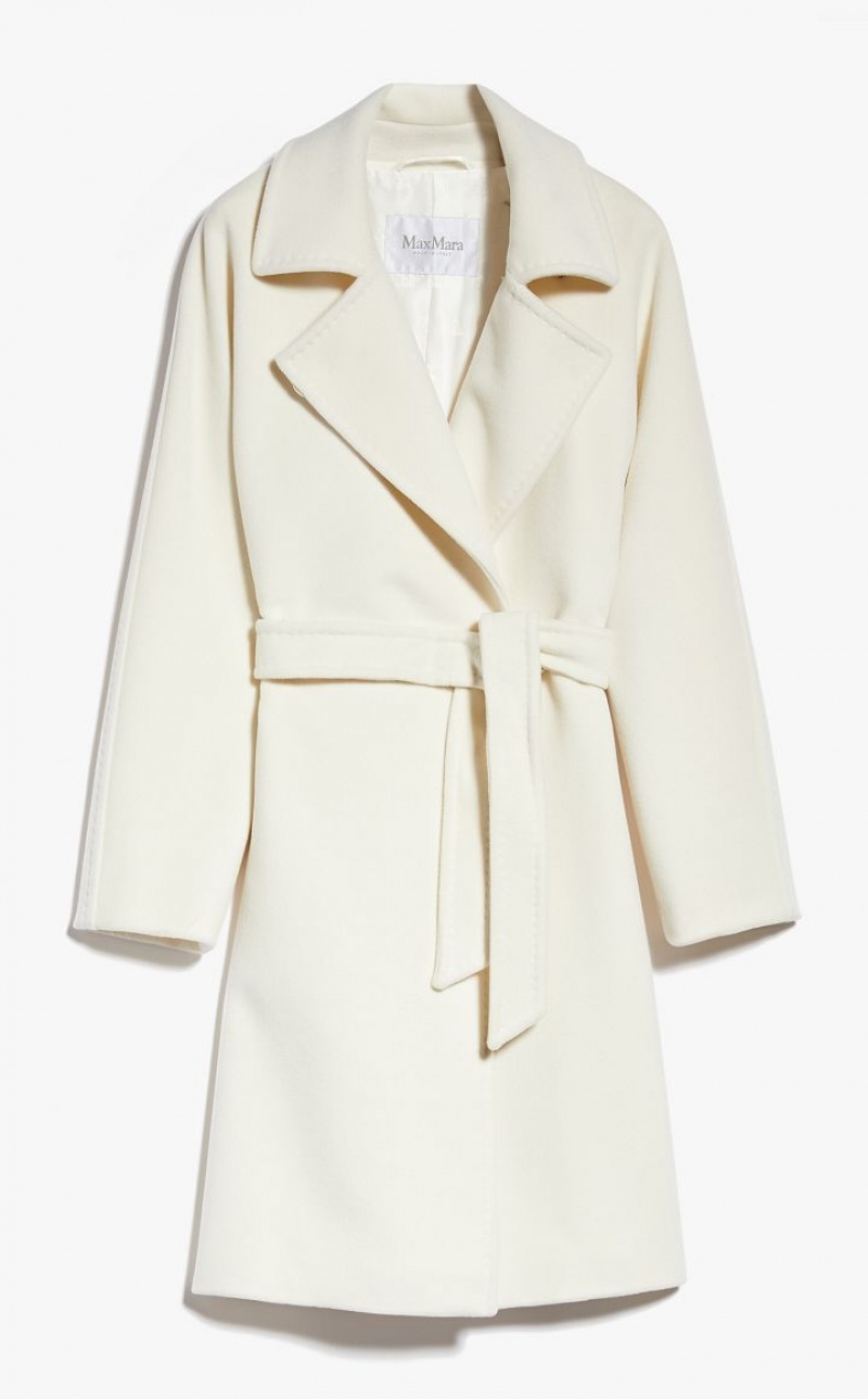 WHITE MaxMara Cashmere And Wool Robe Coats | MMR593879