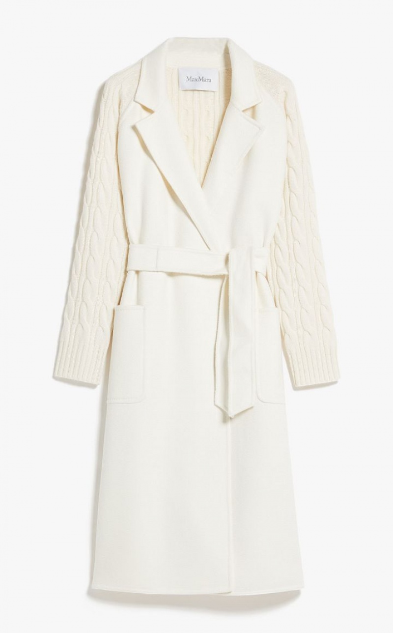 WHITE MaxMara Cashmere And Wool Robe Coats | MMR593887