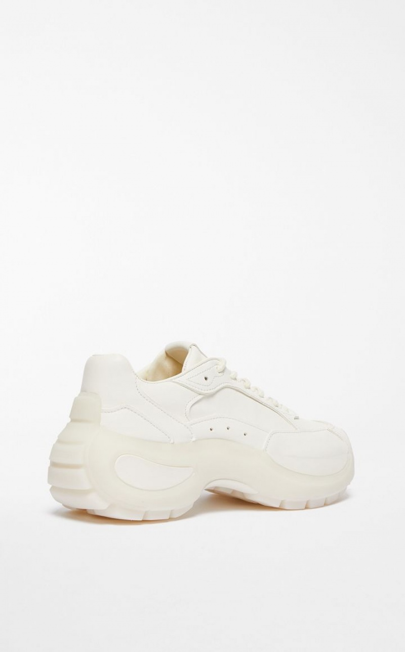 WHITE MaxMara Chunky-sole Leather Sneakers | MMR594208