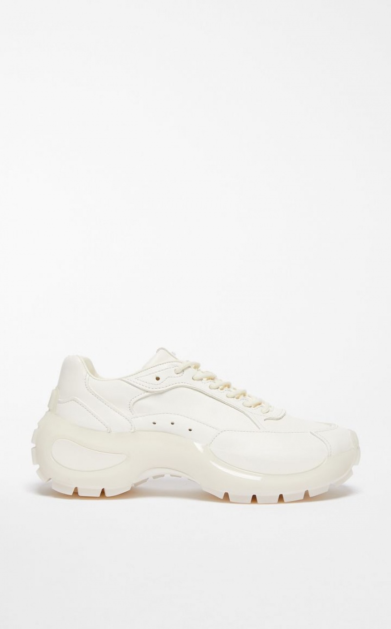 WHITE MaxMara Chunky-sole Leather Sneakers | MMR594208