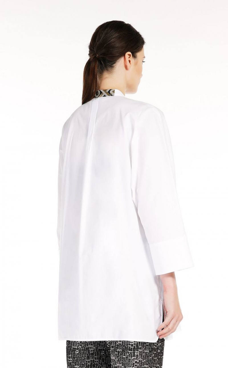 WHITE MaxMara Cotton Oxford Blouses | MMR593563