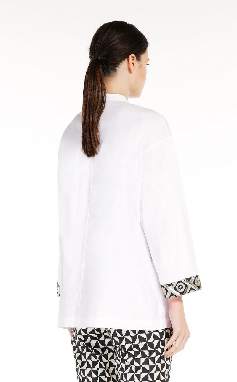 WHITE MaxMara Cotton Oxford Blouses | MMR593564