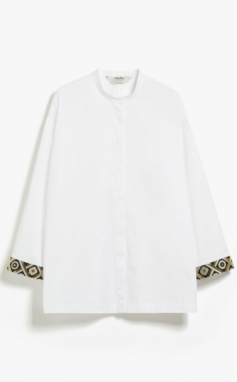 WHITE MaxMara Cotton Oxford Blouses | MMR593564