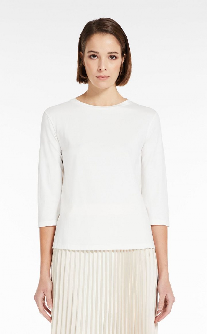 WHITE MaxMara Jersey T-shirts | MMR593672