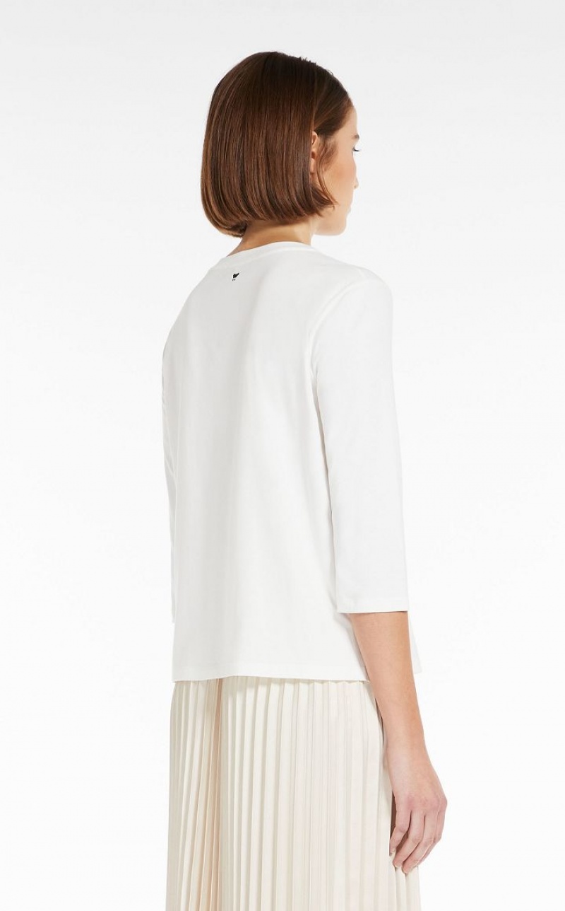 WHITE MaxMara Jersey T-shirts | MMR593672