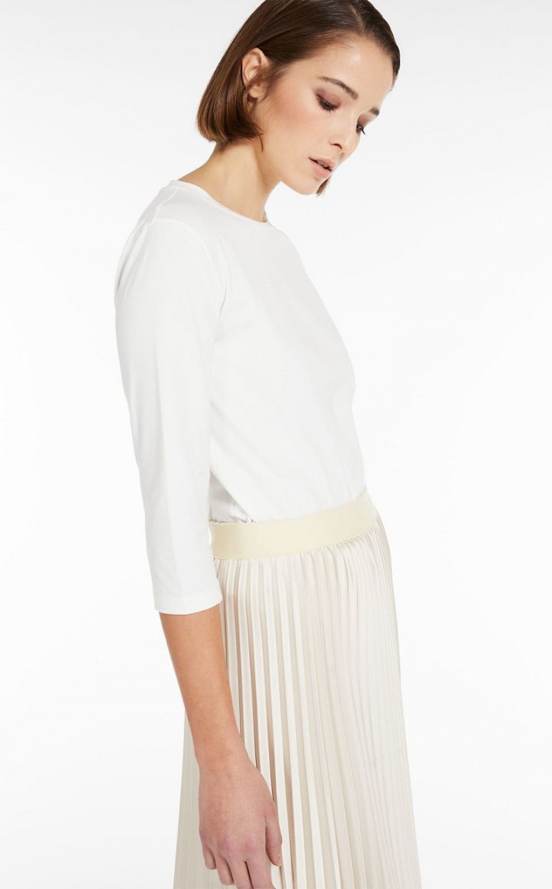 WHITE MaxMara Jersey T-shirts | MMR593672