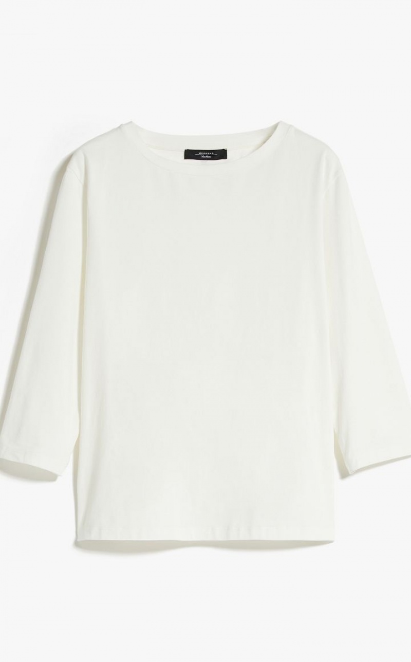 WHITE MaxMara Jersey T-shirts | MMR593672