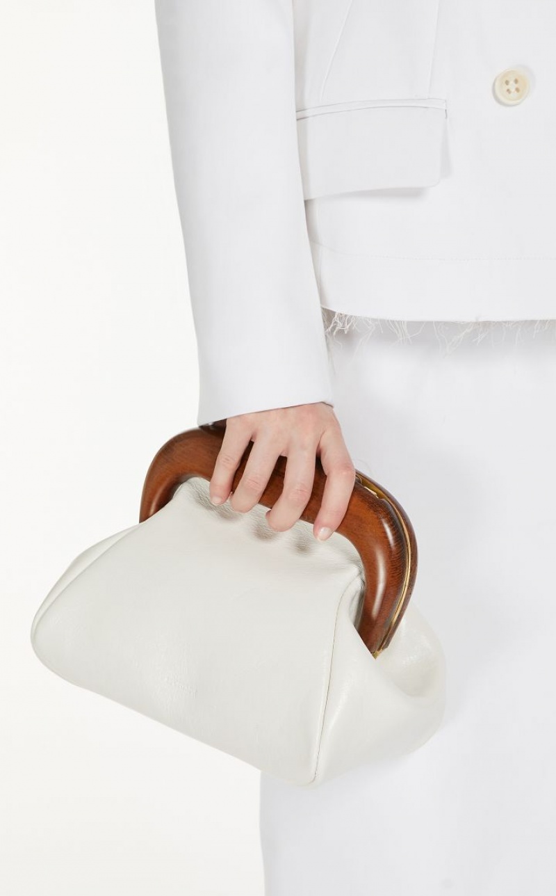 WHITE MaxMara Small Leather Bouba Sportmax Bag | MMR594181