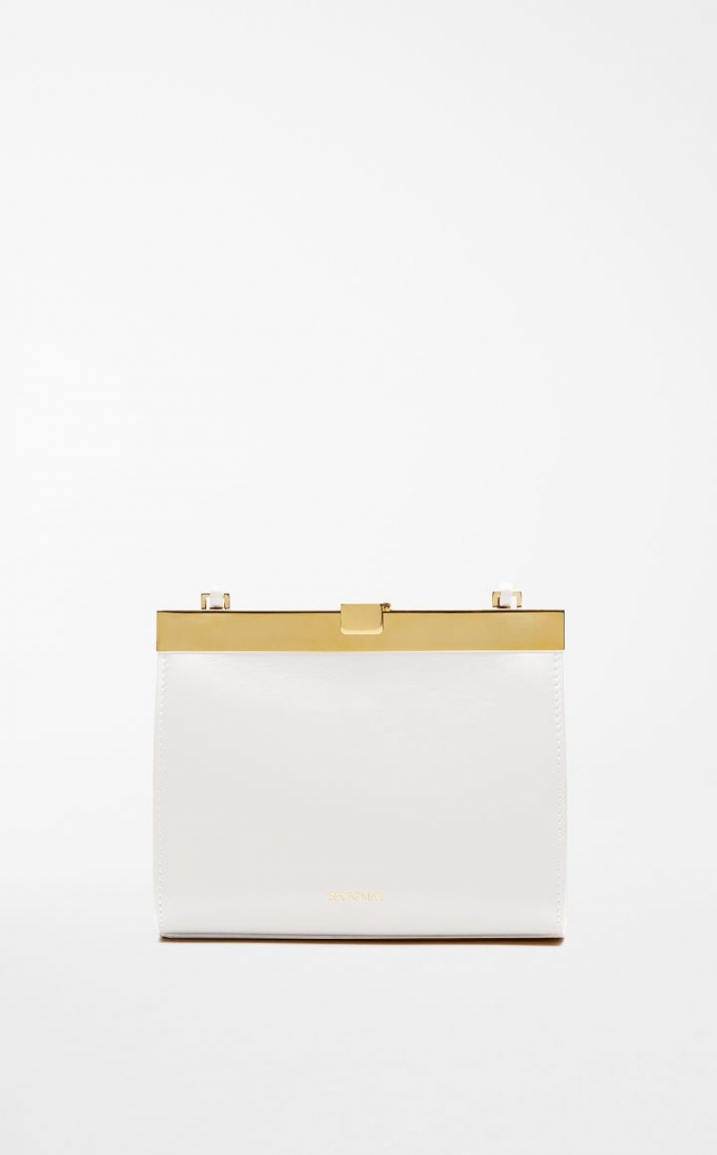 WHITE MaxMara Small Leather Lizzie Sportmax Bag | MMR594185