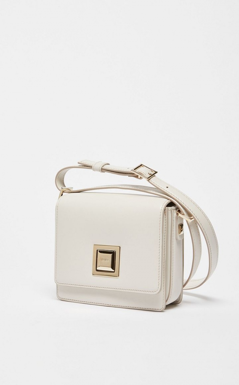 WHITE MaxMara Small Leather MM Bag | MMR594122