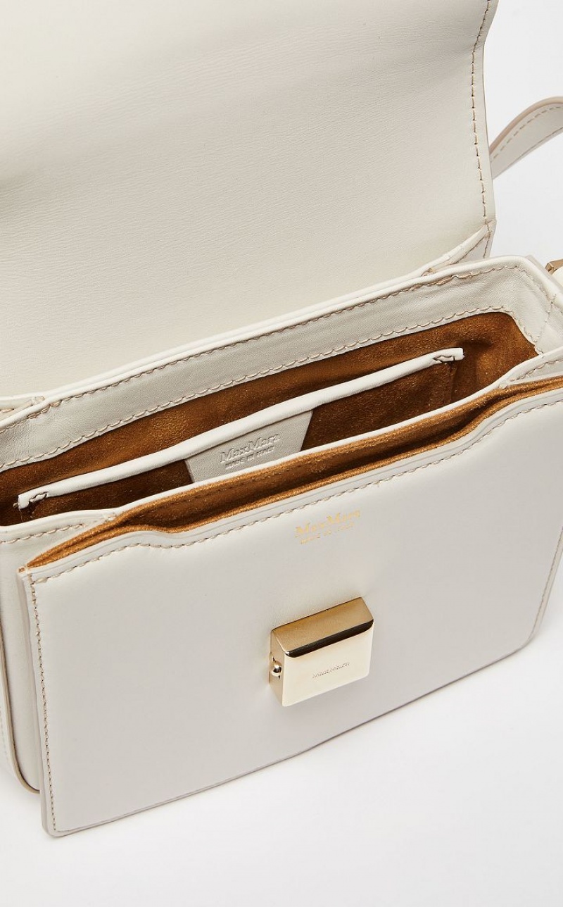 WHITE MaxMara Small Leather MM Bag | MMR594122