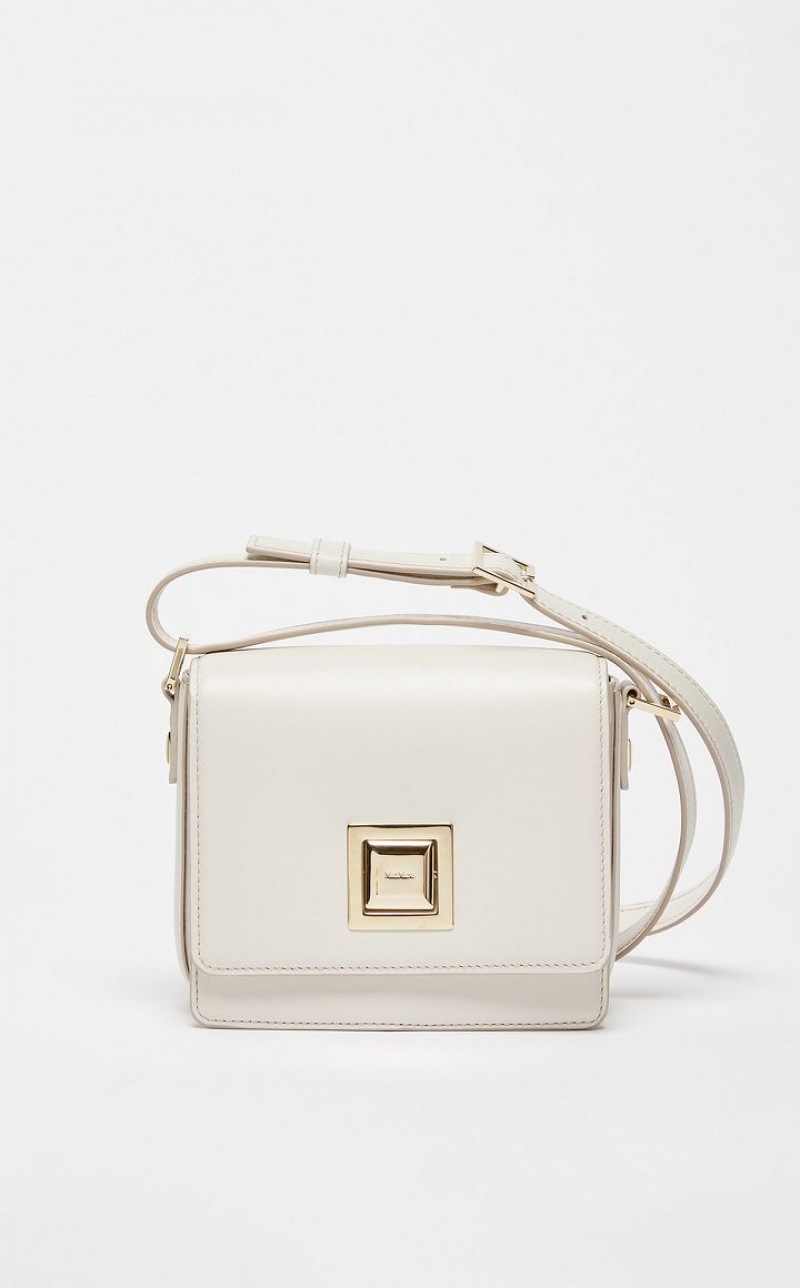 WHITE MaxMara Small Leather MM Bag | MMR594122